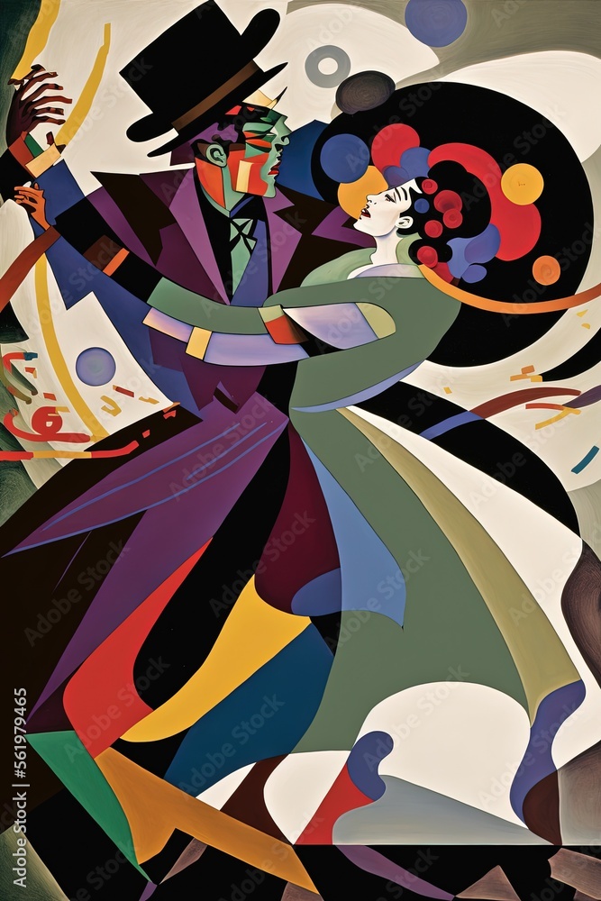 Dancers from Central America and Mexico, Muted colors, Abstract illustration made with Generative AI Dancers from Central America and Mexico, Muted colors, Abstract illustration made with Generative AI