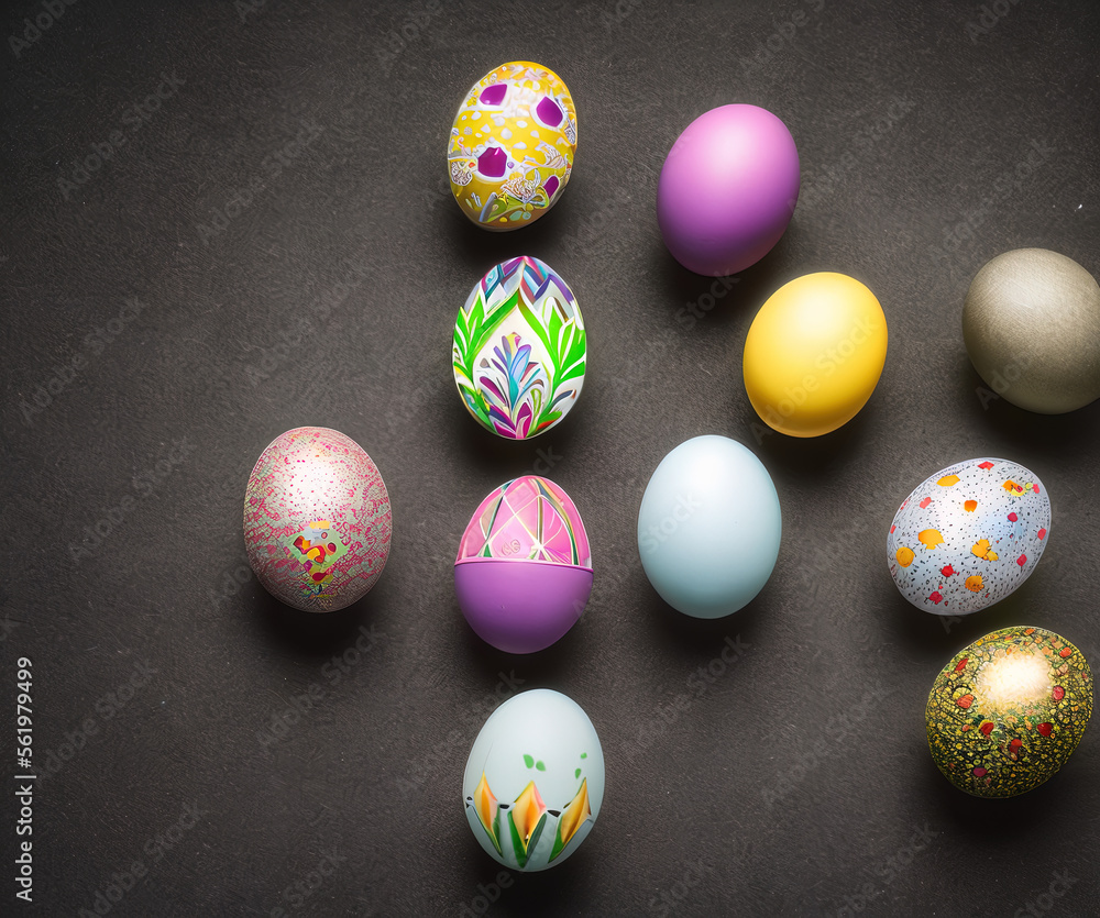 Fototapeta premium photograph of a decorated easter egg, Easter, Christian festivity- AI Generated