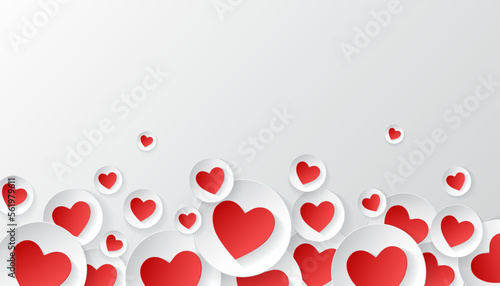 Abstract love heart background with red and white hearts,Vector illustration