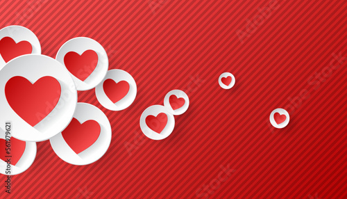 Abstract love heart background with red and white hearts,Vector illustration