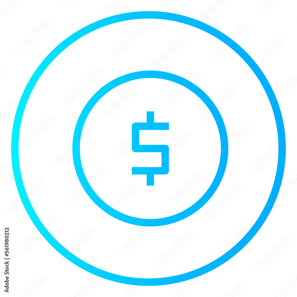 Fototapeta premium Coins gradient icon