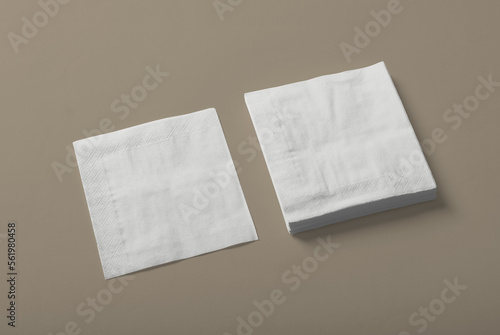 Paper napkin stack mockup copy space for your logo or graphic design © DN6