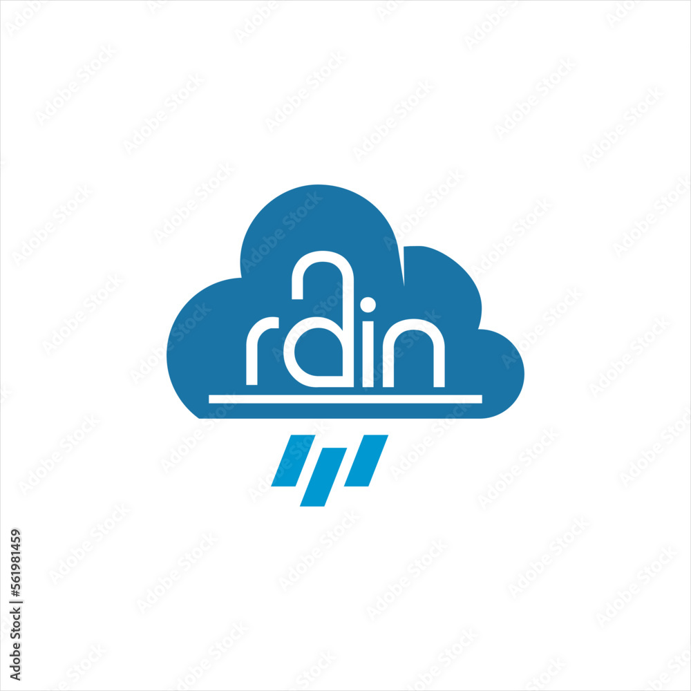 Rain illustration vector logo design with cloud and word rain. Rain illustration vector logo design with cloud and word rain.