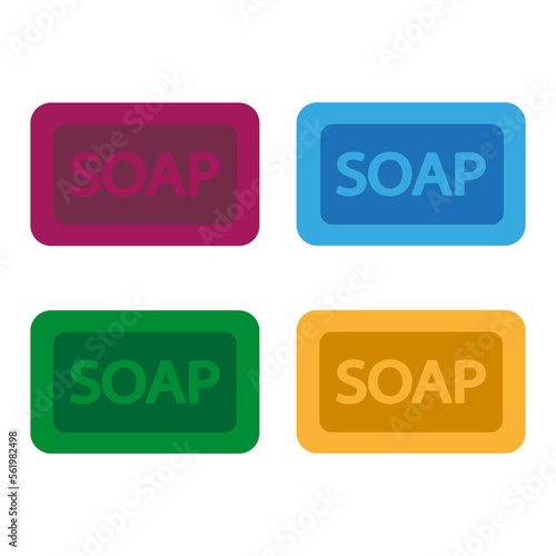 Flat icon with soap. Foam water. Vector illustration.