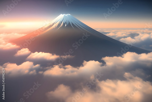 富士山と雲海 generative ai