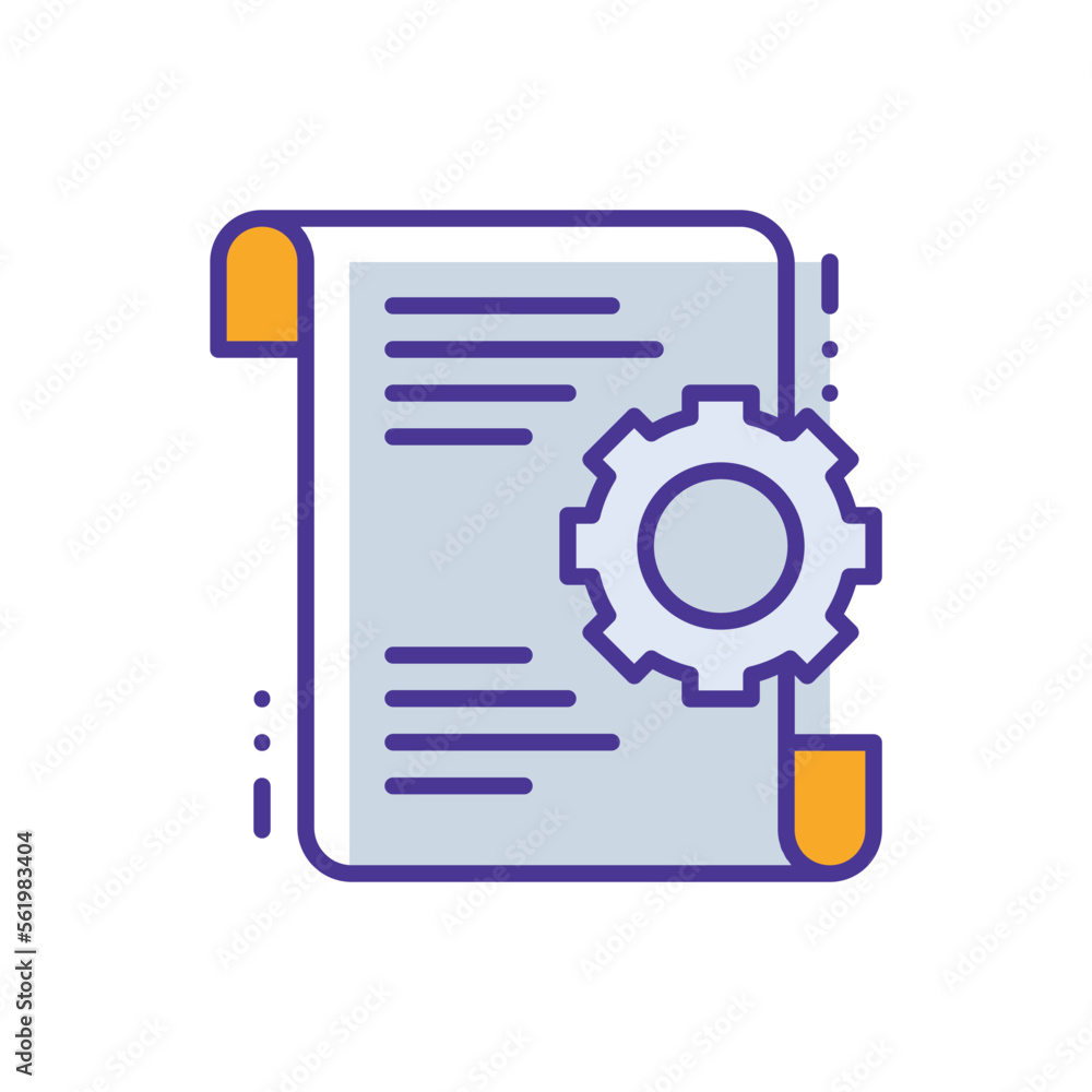 Management business management icon with purple and orange duotone style. Resource, project, gear, employee, concept, job, growth. Vector illustration Management business management icon with purple and orange duotone style. Resource, project, gear, employee, concept, job, growth. Vector illustration