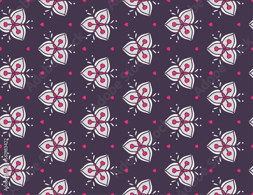 Geometric ethnic pattern seamless flower color oriental. seamless pattern. Design for fabric, curtain,black and white, carpet, wallpaper, clothing, wrapping, Batik, fabric,Vector illustration.