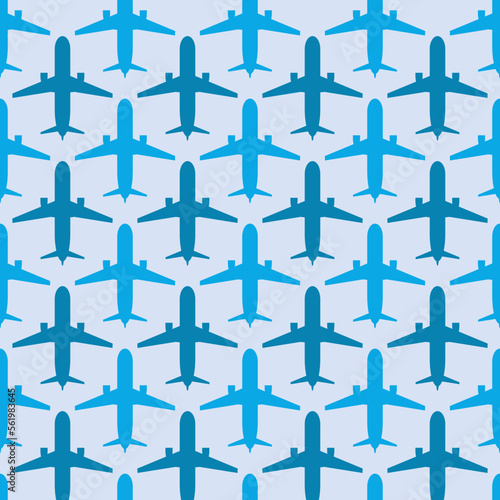 Seamless pattern with airplane icons