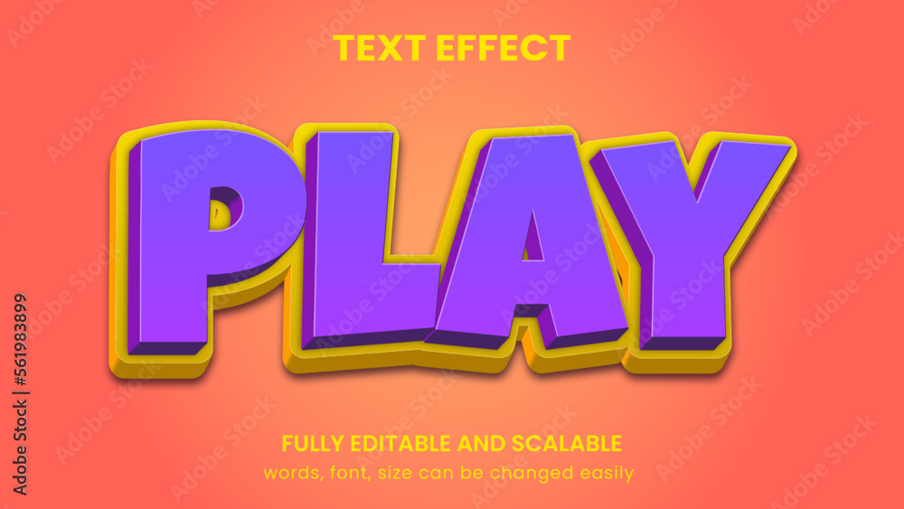 playful kids graphic style editable text effect 