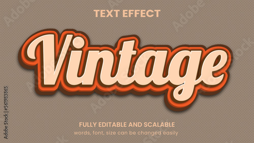 vintage retro classic graphic style editable text effect 