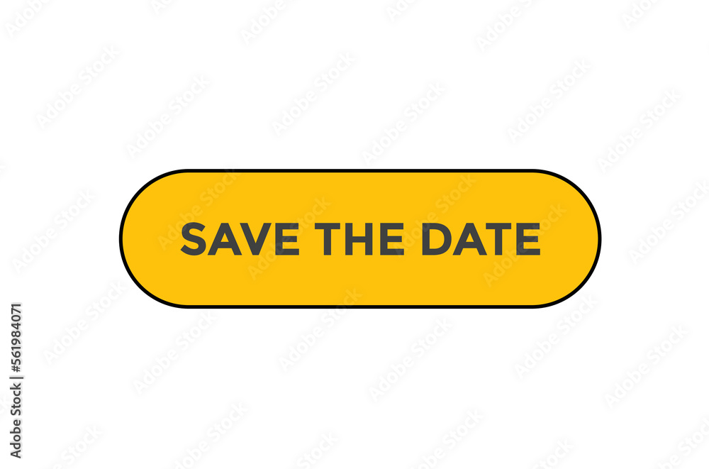 Save the date button web banner templates. Vector Illustration