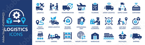 Obraz na płótnie Logistics icon set