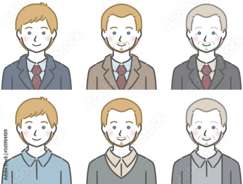 白人男性の上半身セット