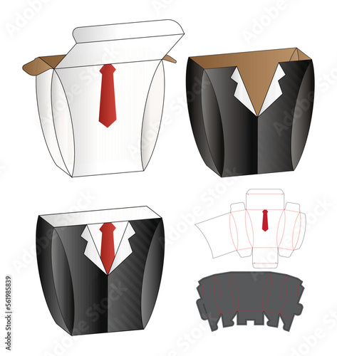 Box packaging die cut template design. 3d mock-up