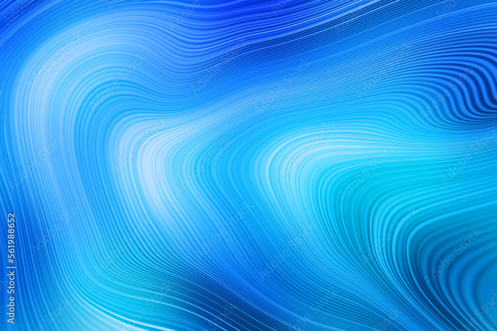 Blue waves or water flow with light on blue background. Abstract technology background.