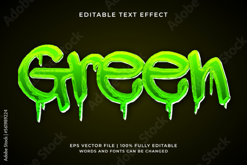 Green liquid 3d editable text effect