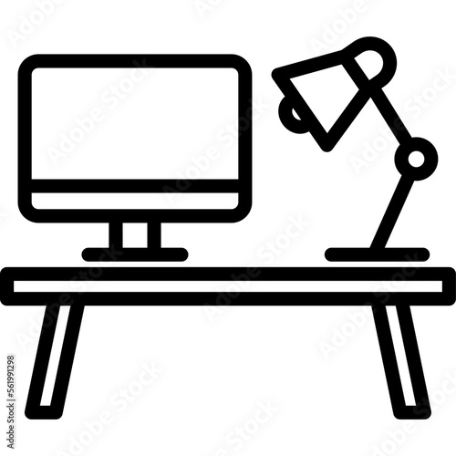 Desk, office Vector Icon Fully Editable