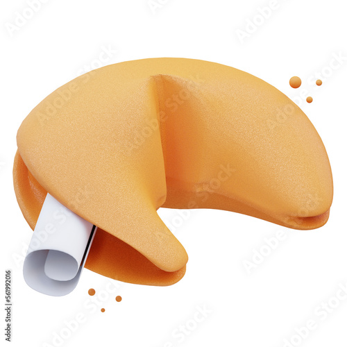 3d render illustration of chinese fortune cookie icon, chinese new year