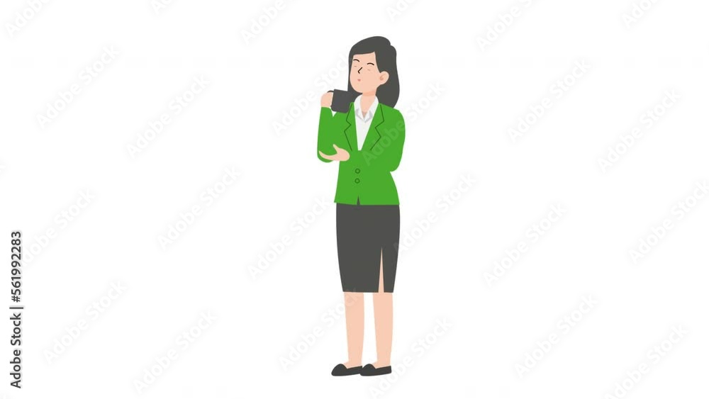 Business drinking coffee.Female manager character design presenting concept. Business drinking coffee.Female manager character design presenting concept.