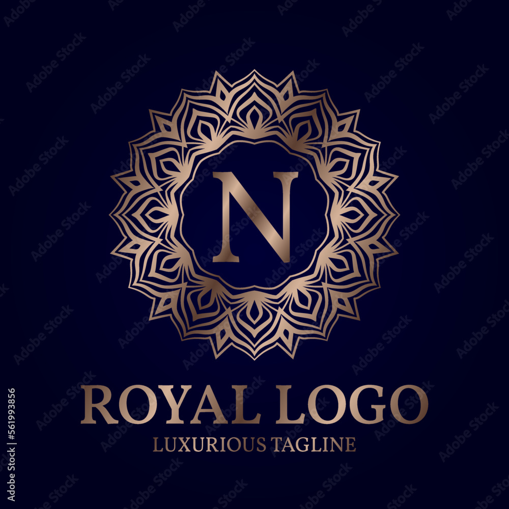 letter N royal circular vector logo design letter N royal circular vector logo design