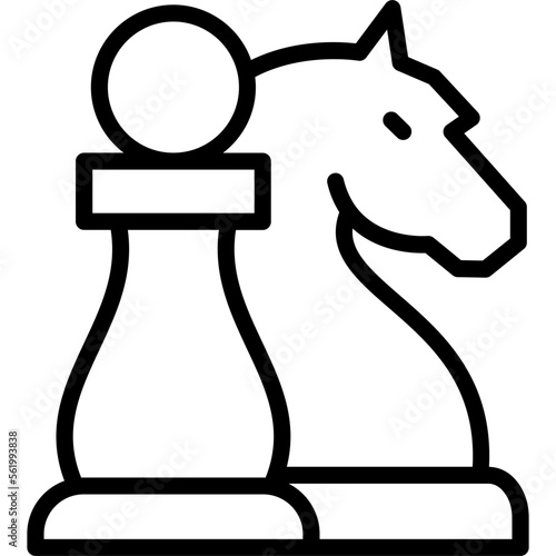 Chess knight, chess pawn Vector Icon
