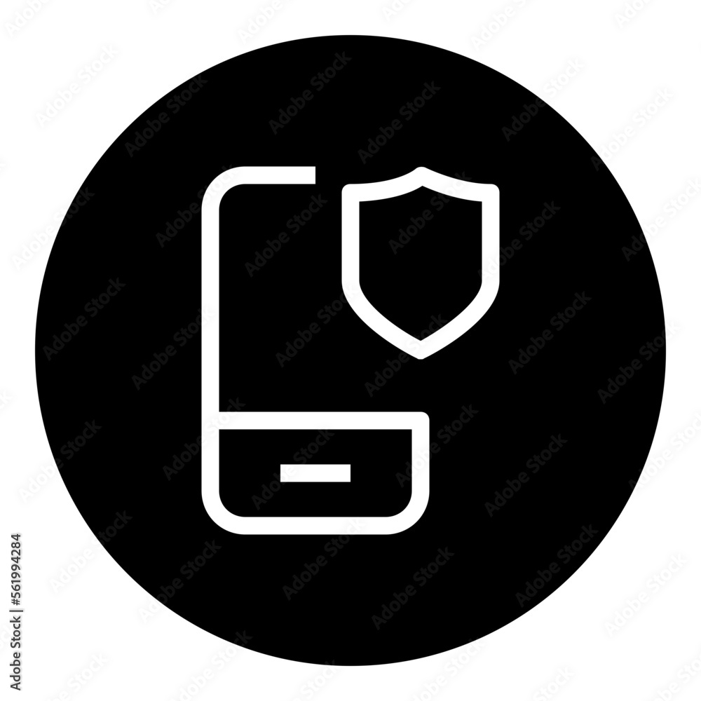 Mobile Security circular glyph icon Mobile Security circular glyph icon