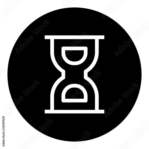 Hourglass circular glyph icon