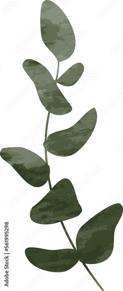 Fototapeta premium Watercolor botanical leaf branch