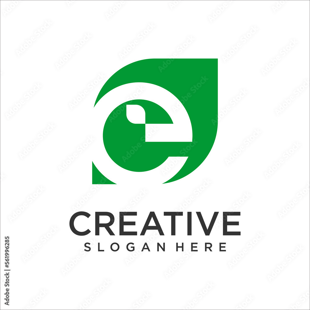 Letter EWith Eco Nature Logo Design Template Vector Letter EWith Eco Nature Logo Design Template Vector