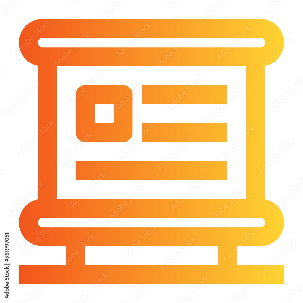 Projector Screen gradient icon