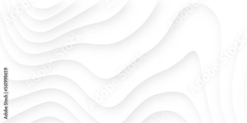 Abstract wavy line 3d paper cut white background. Topographic canyon geometric map relief texture with curved layers and shadow. Abstract realistic papercut decoration textured with wavy layers	