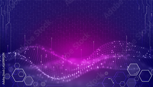 Digital technology blue and purple background