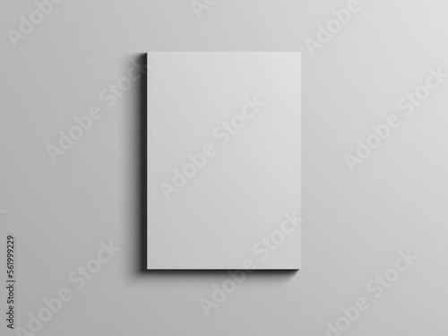 Blank pages mockup on gray background