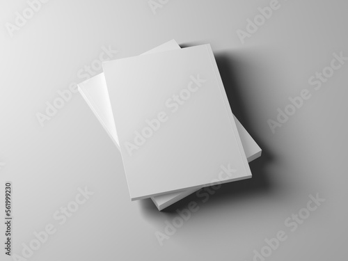 Blank pages mockup on gray background