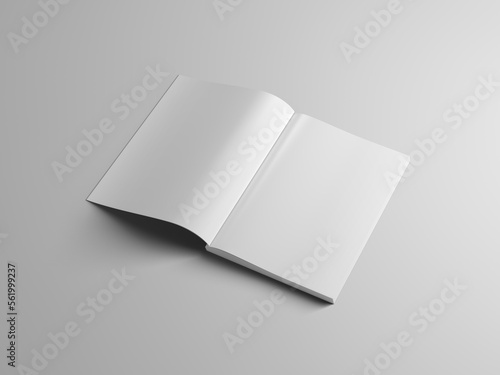Blank pages mockup on gray background