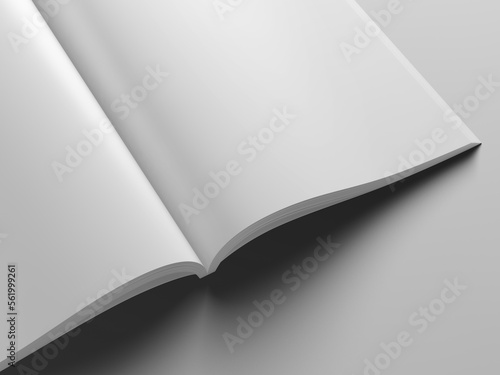 Blank pages mockup on gray background