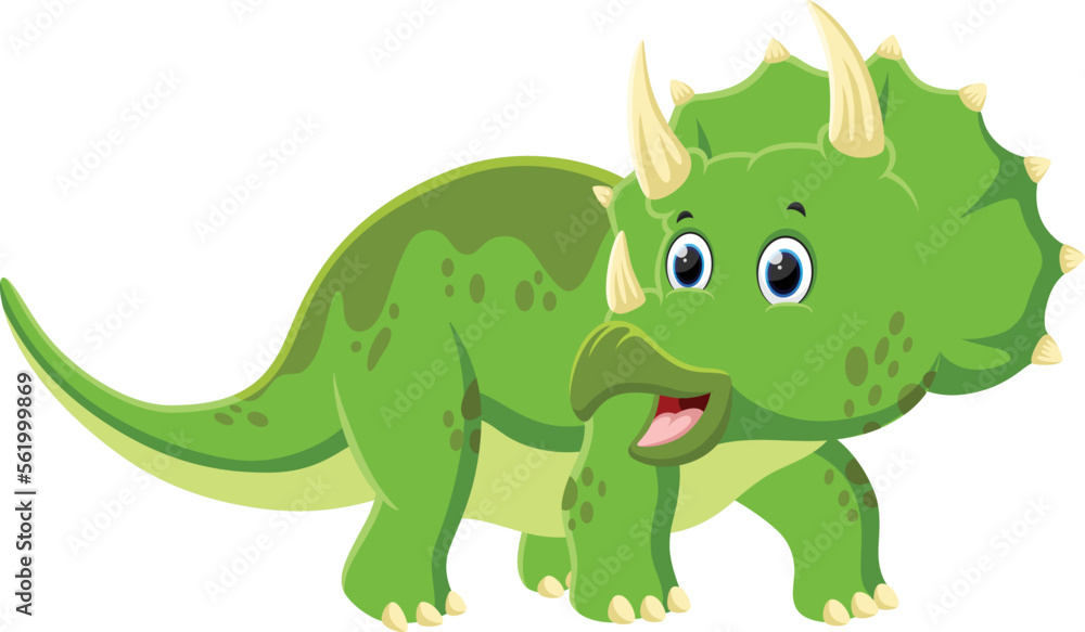 Cartoon Dinosaur Triceratops isolated on white background Cartoon Dinosaur Triceratops isolated on white background