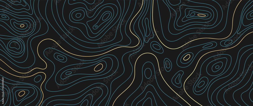 Luxury gold abstract line art background vector. Mountain topographic terrain map background with gold lines texture. Design illustration for wall art, fabric, packaging, web, banner, app, wallpaper. Luxury gold abstract line art background vector. Mountain topographic terrain map background with gold lines texture. Design illustration for wall art, fabric, packaging, web, banner, app, wallpaper.