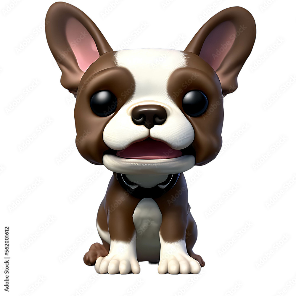 Generative AI - French Bulldog 3d illustration, cute sad face Generative AI - French Bulldog 3d illustration, cute sad face