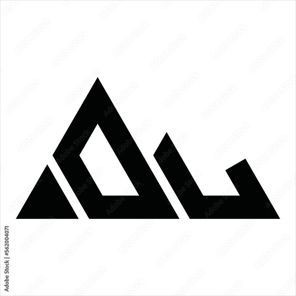 DL Logo monogram triangle double shape design template - obrazy, fototapety, plakaty 