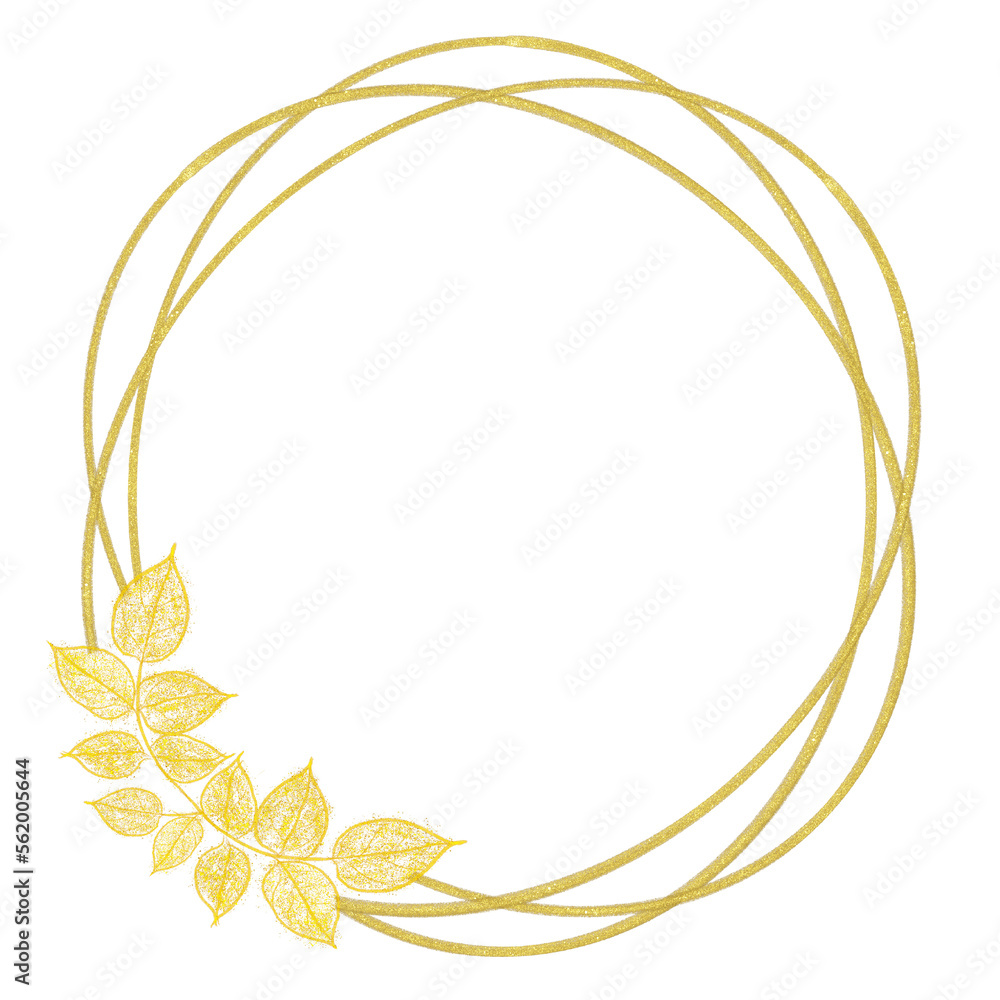 Ellipse Gold Leaf Frame Wreath Vector Design, Holiday Bokeh Ellipse Gold Leaf Frame Wreath Vector Design, Holiday Bokeh