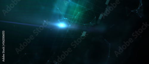 Abstract futuristic - technology with polygonal shapes on dark blue background. Design digital technology concept. 3d illustration.