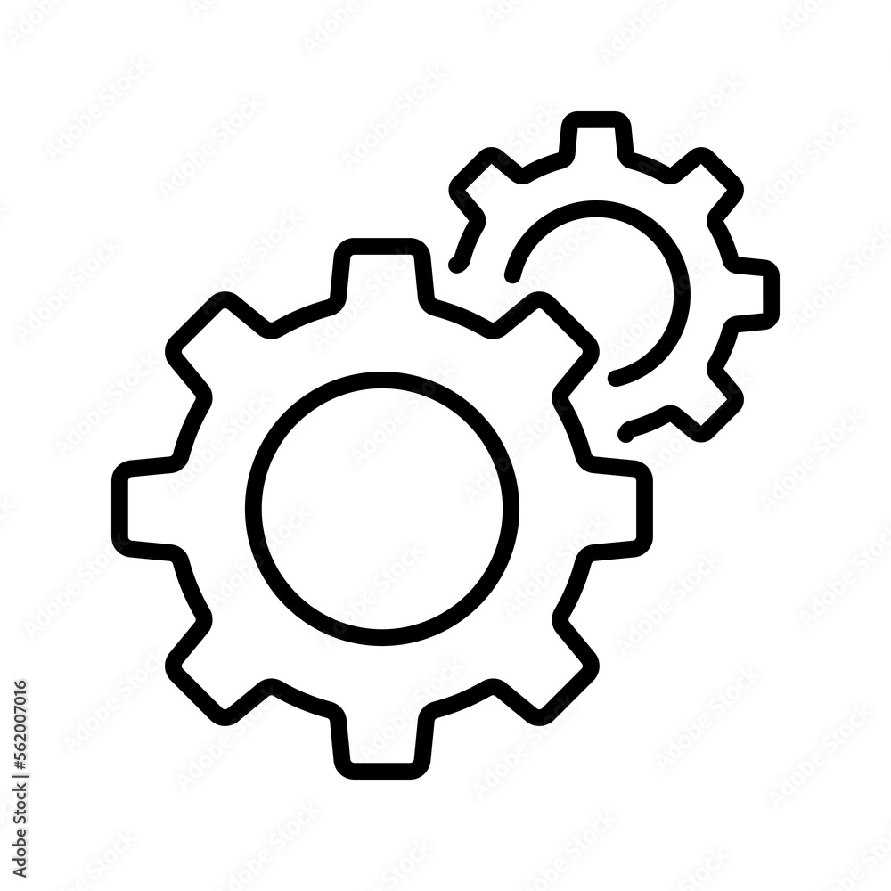 Gears icon. setting sign for mobile concept and web design. vector illustration%09