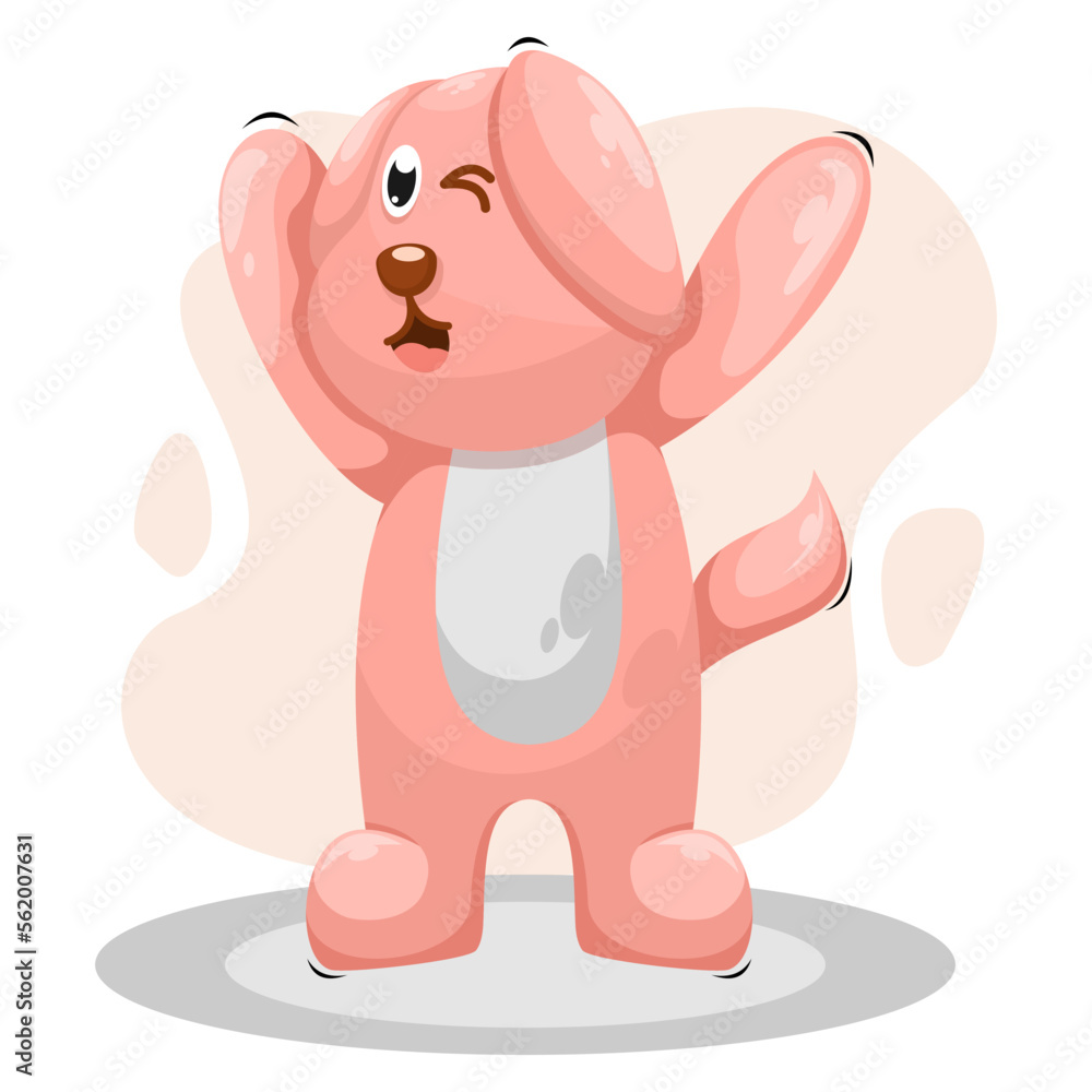 cute dog illustration logo design 
