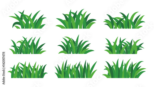 natural green grass bushes decorate environmental ecology cartoon scene