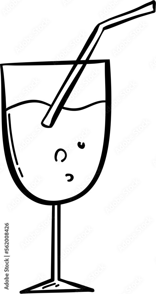 Cocktail Drink Doodle Vector Icon Illustration Cocktail Drink Doodle Vector Icon Illustration
