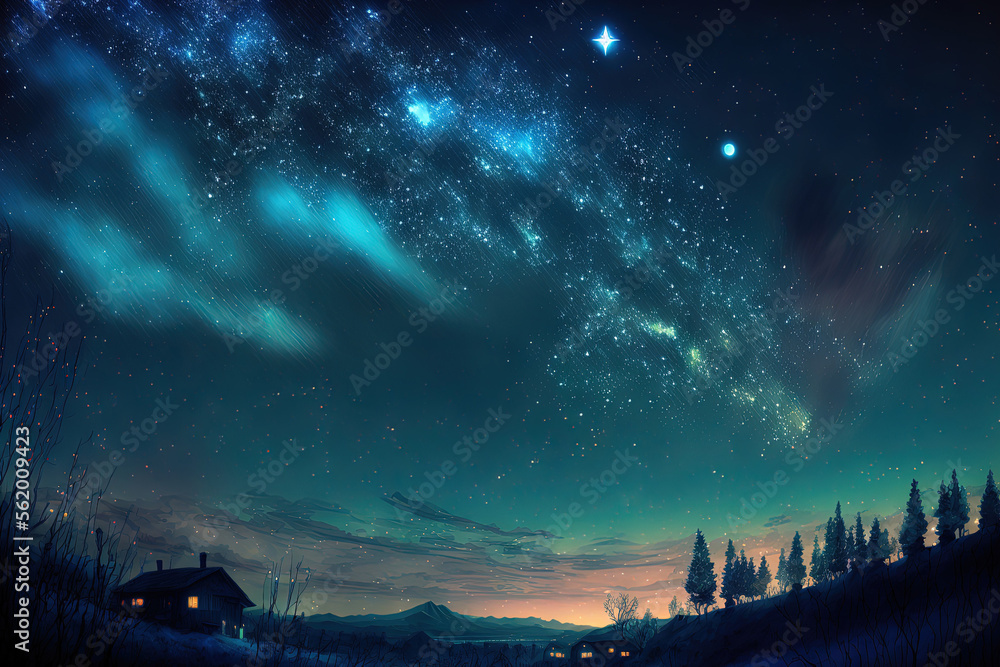 lovely night sky. Generative AI