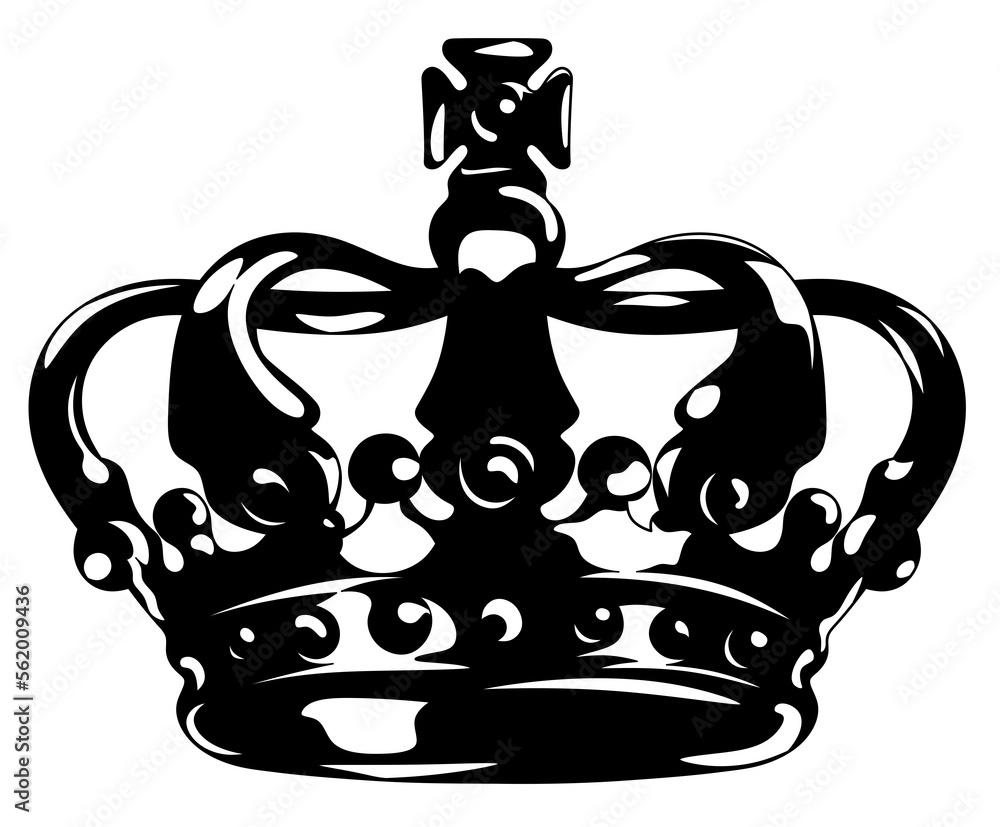 Painted black crown. Symbol of the reign of the king and queen