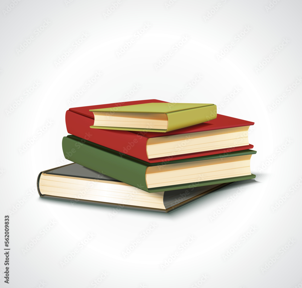 Realistic Retro Old Vertical Books Stack Realistic Retro Old Vertical Books Stack