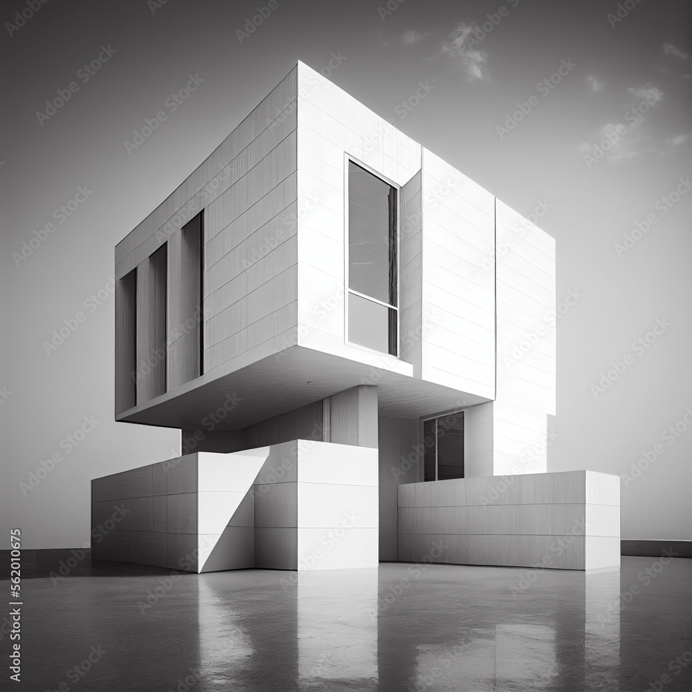 Fototapeta premium Image of a minimalist architectural design, with clean lines and natural light